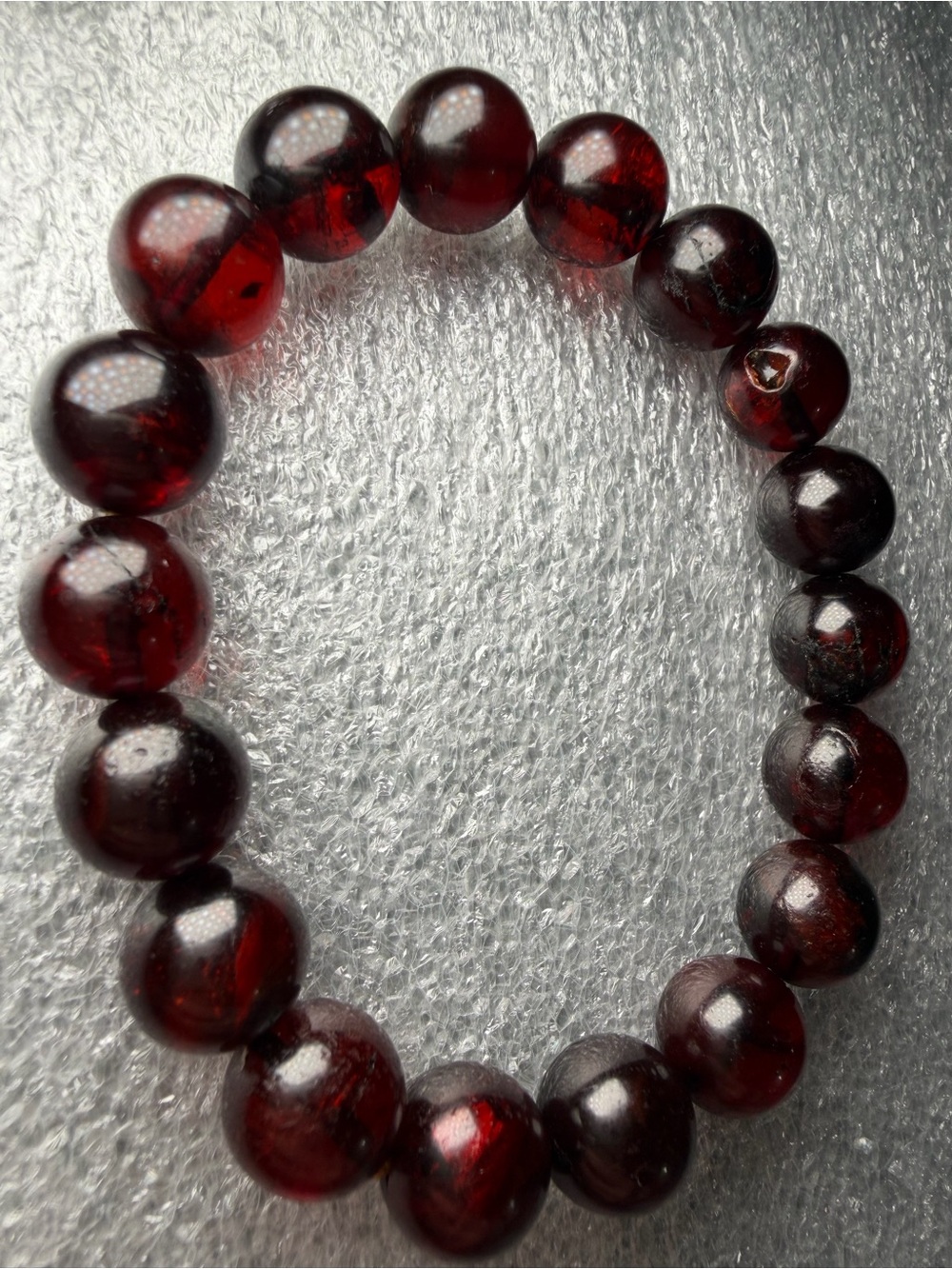 11MM UV Reactive Blood Amber Natural Crystal Bracelet